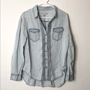 Denim Button Down Long Sleeve Shirt